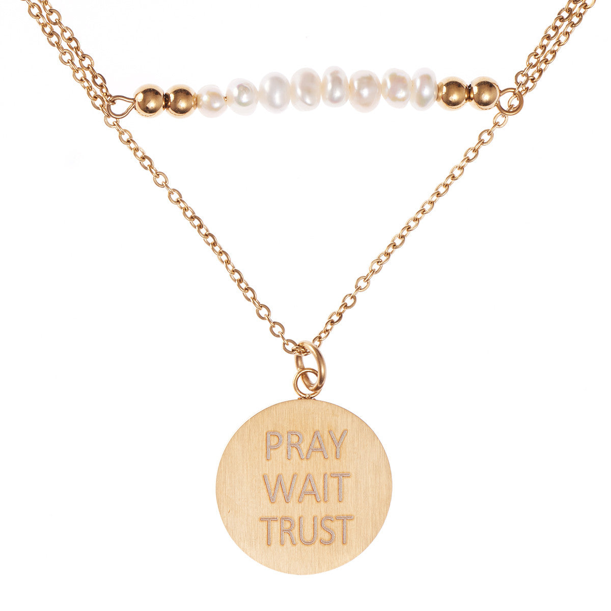 CAG NKL003 NECKLACE SS 14K GOLD PL 2STRD PEARL PRA