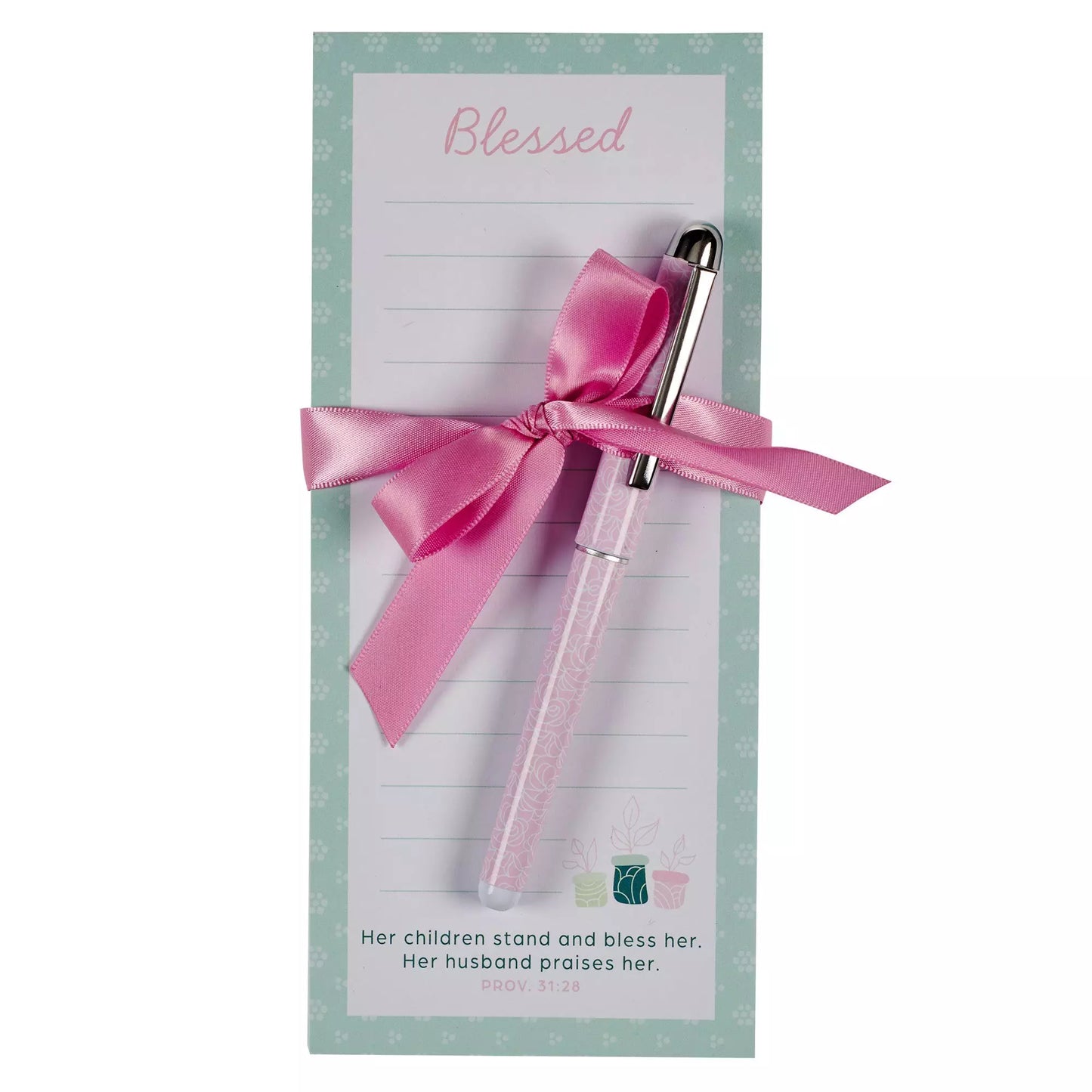 CAG FN058 BLESSED MAGNETIC NOTEPAD AND PEN GIFT SET - PROVERBS 31:28