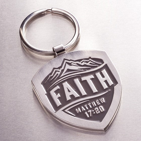 CAG KEP078 KEYRING METAL SHIELD FAITH MATT 1720