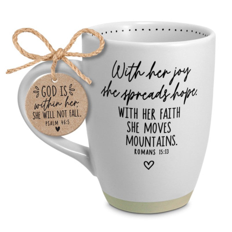 LCP 18307 CERAMIC MUG RAW BOTTOM SHE INSPIRES