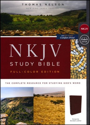 NKJV TN STUDY BIBLE 2ND ED FULL COLOR STANDARD SZ BL BURGUNDY
