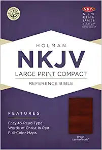 NKJV HOL LARGE PRT COMPACT REF BI LT BROWN