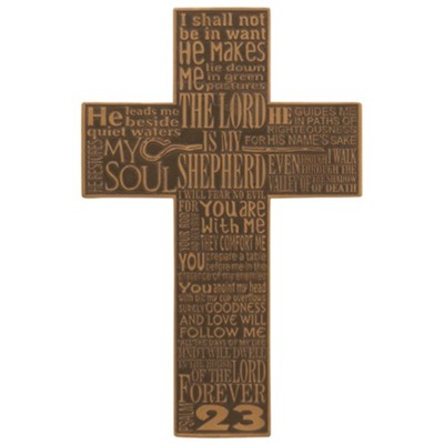 DIC WCR-172 PSALM 23 WALL CROSS RESIN 11"H