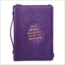 CAG BBL610 BIBLE COVER FAUXL LARGE PURPLE