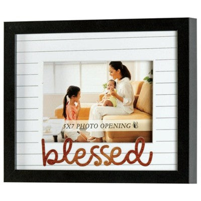 DIC FRMWDBL-108-71 BLESSED PHOTO FRAME 5X7 BLACK
