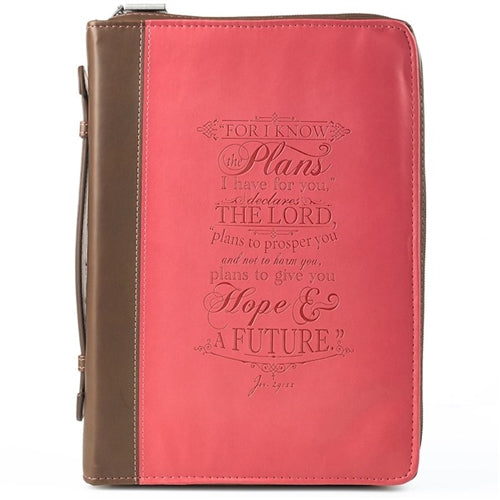 CAG BBC564 : BBL564 BIBLE COVER FASHION PINK/BROWN I KNOW PLANS JER. 29:11