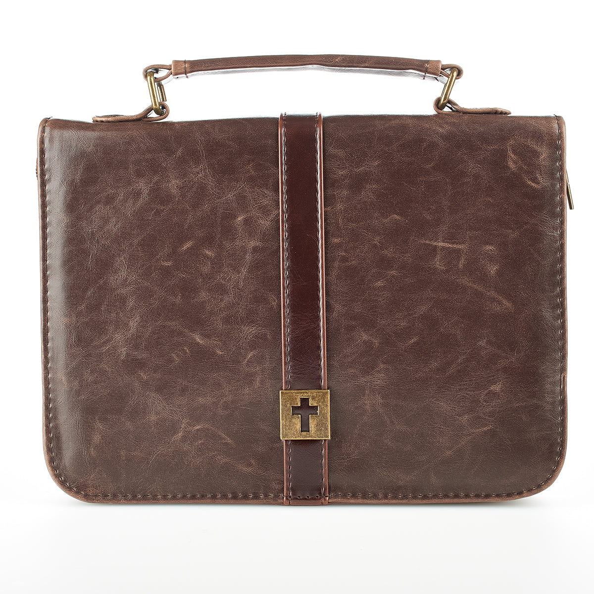 BBL590 BIBLE COVER LL BROWN LG CROSS