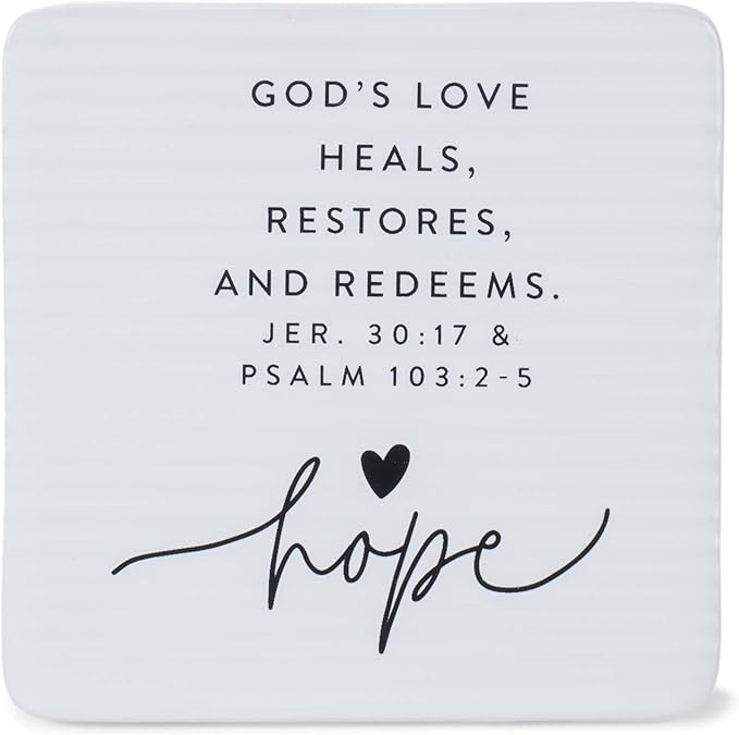 LCP 40451 PLAQUE HOLD ONTO HOPE TEXTURED HOPE WHT