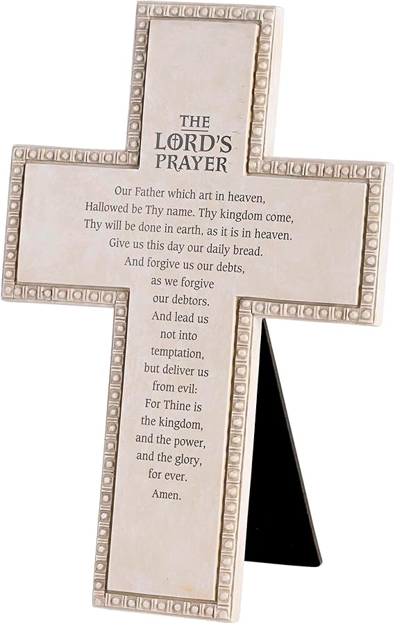 DIC TTCR-2000 TABLETOP BEADED CROSS FULL LORDS PRAYER