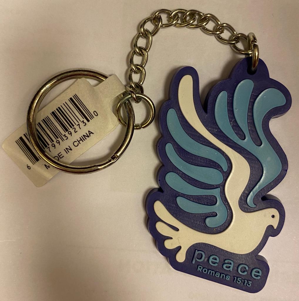 DIC KC-461 KEYRING PVC DOVE PEACE