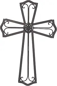 DIC CRS WALL CROSS W/MEDALLION METAL 18.25