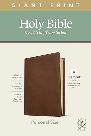 NLT PERSONAL SIZE GIANT PRINT HOLY BIBLE RED LETTER, LEATHERLIKE, RUSTIC BROWN