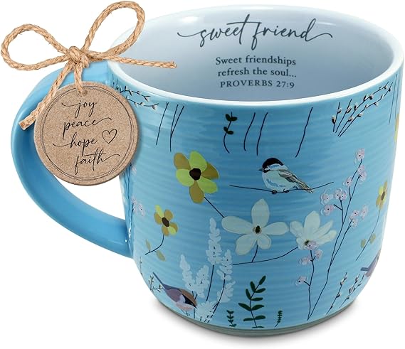 LCP 18520 COFFEE MUG SWEET FRIEND FLORAL BIRD