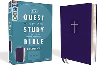 NIV, QUEST STUDY BIBLE, PERSONAL SIZE, LEATHERSOFT, BLUE