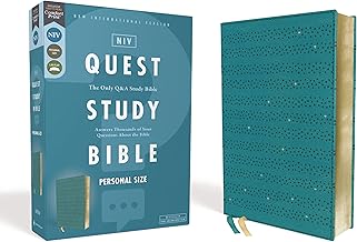 NIV, QUEST STUDY BIBLE, PERSONAL SIZE, LEATHERSOFT, TEAL