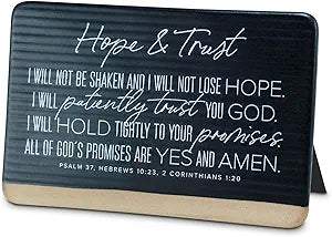 LCP 40482 TABLETOP PLAQUE HOPE TRUST DARK BROWN