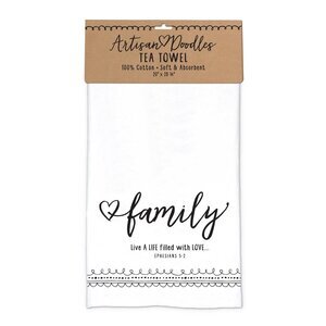 LCP 51571 TEA TOWEL ARTISAN DOODLES FAMILY EPH 5:2