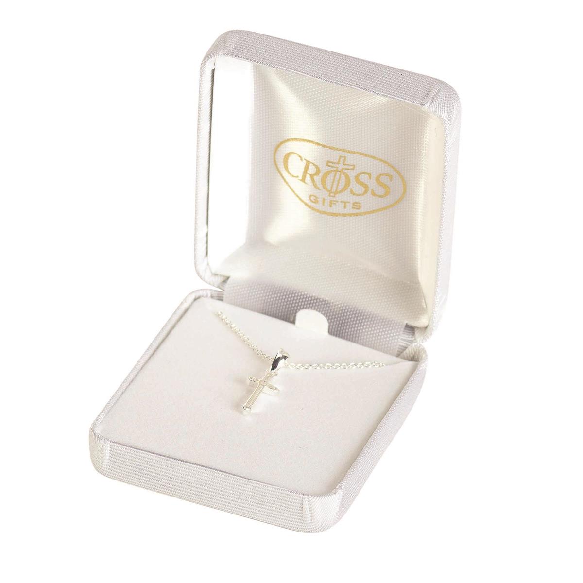 DIC 73-9048P NECKLACE SILVER PLATE BUD CROSS