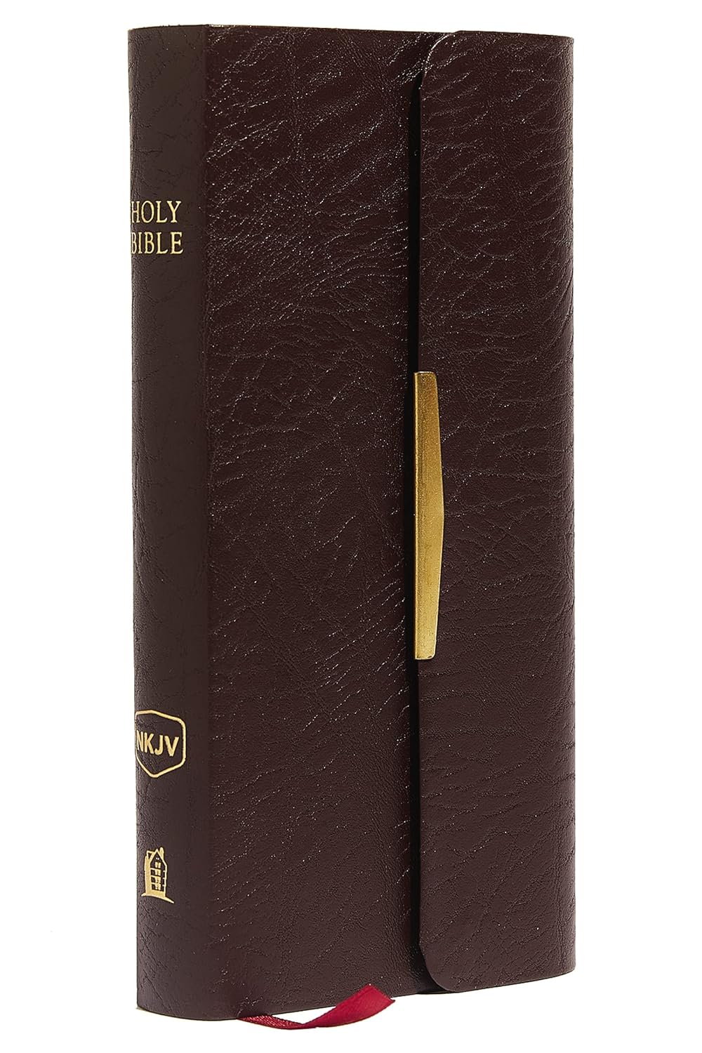 NKJV SLIM COMPACT BIBLE BL SNAP FLAP BURGUNDY