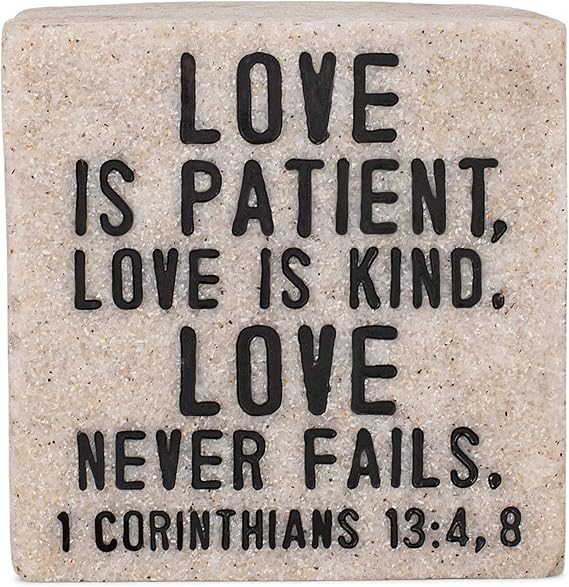 LCP 40714 TABLETOP SCRIPTURE STONE LOVE 2.25"H COR