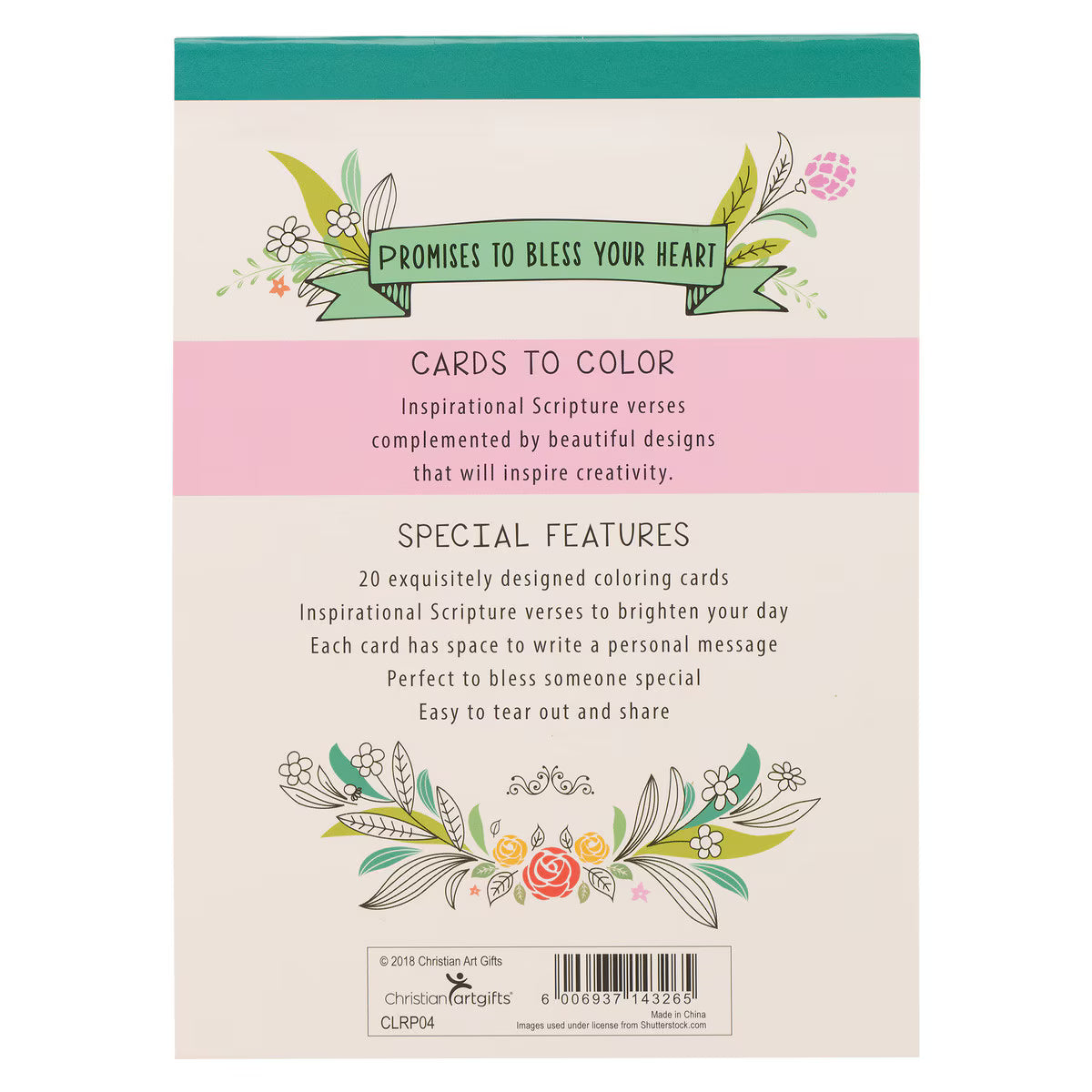 CAG CLRP04 COLORING CARDS PROMISES TO BLESS