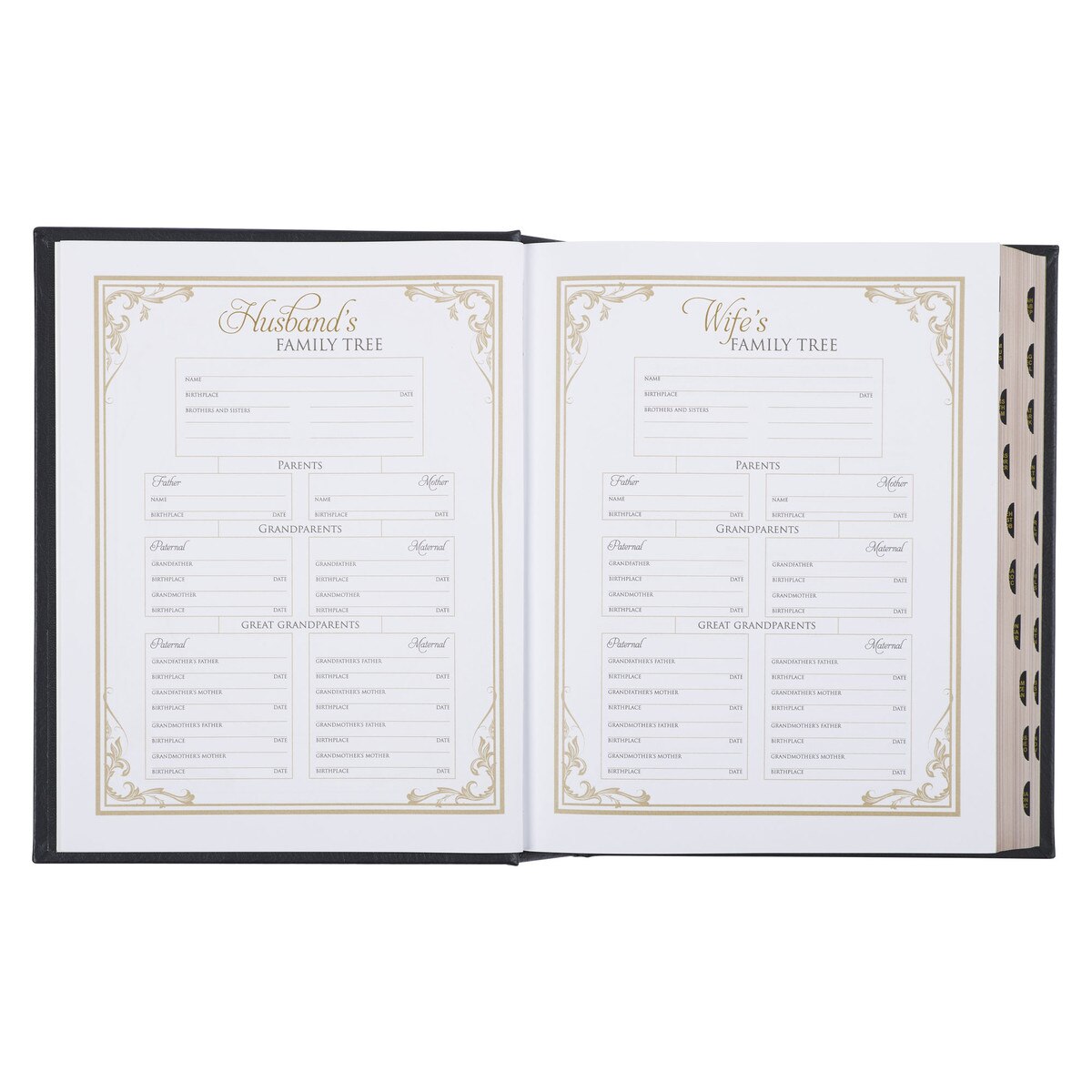 CAG FHB001 NLT, THE FAMILY HERITAGE BIBLE FULL GRAIN LEATHER HARDCOVER, BLACK