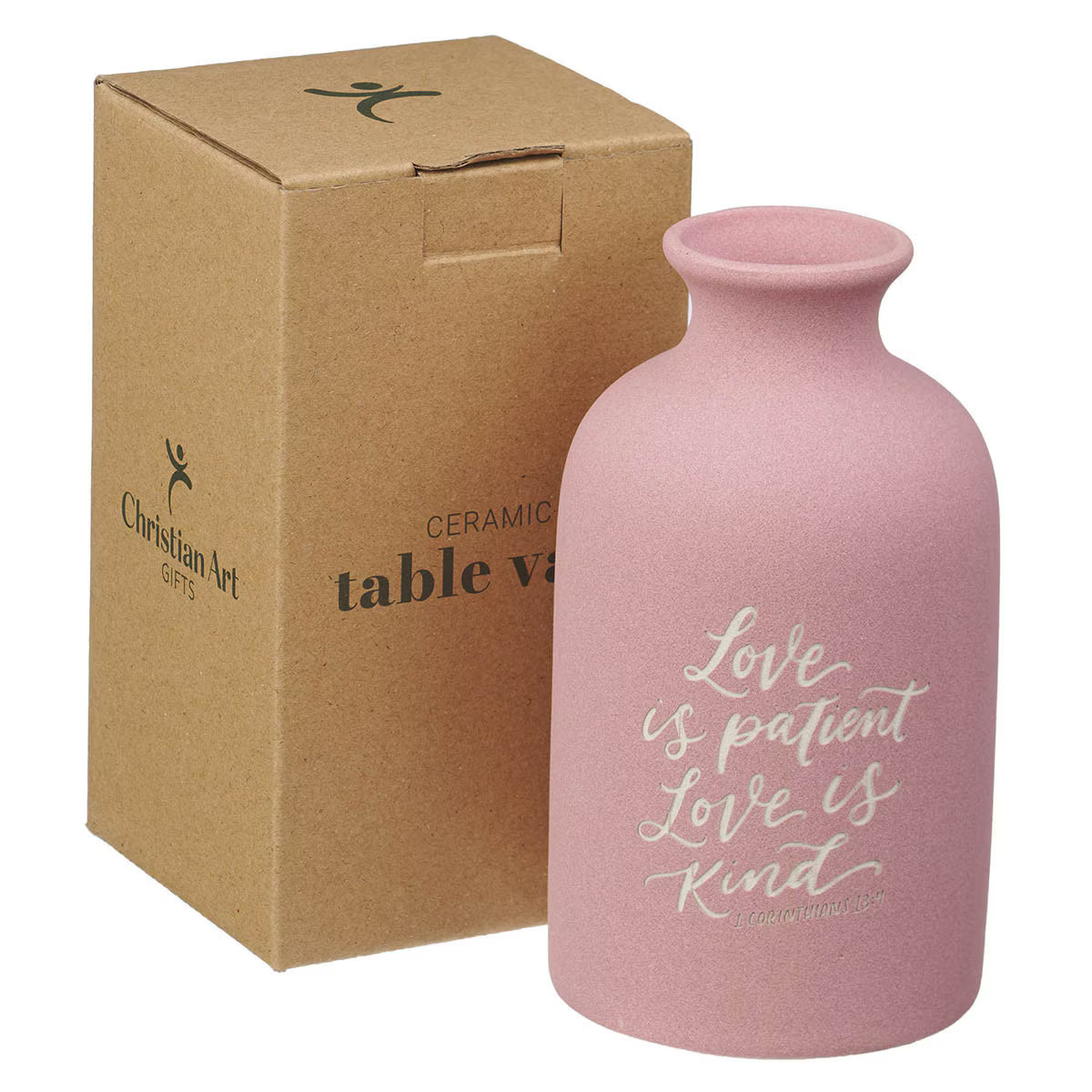 CAG HK032 TABLE VASE LOVE IS PATIENT 1 COR. 13:4