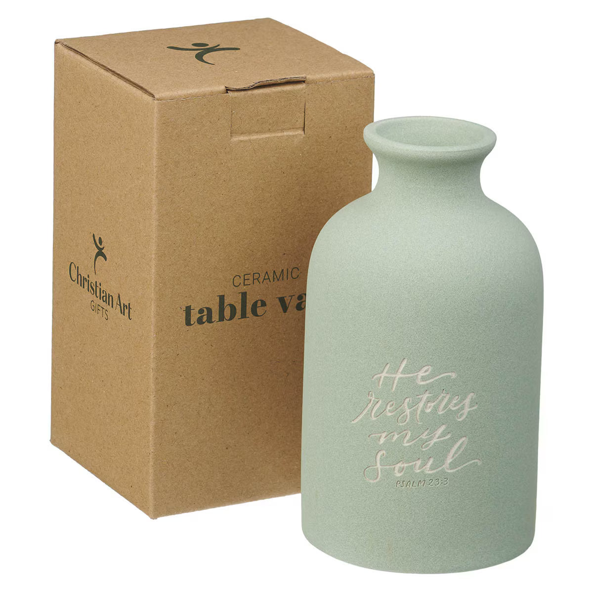 CAG HK033 TABLE VASE HE RESTORES MY SOUL PS. 23:3