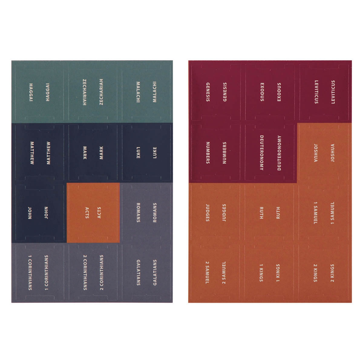 CAG ITAB025 BIBLE INDEXING TABS MULTI-COLOR CODED