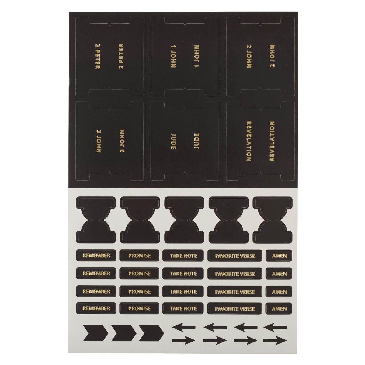 CAG ITAB027 BIBLE INDEXING TABS BLACK W/GOLD FOIL
