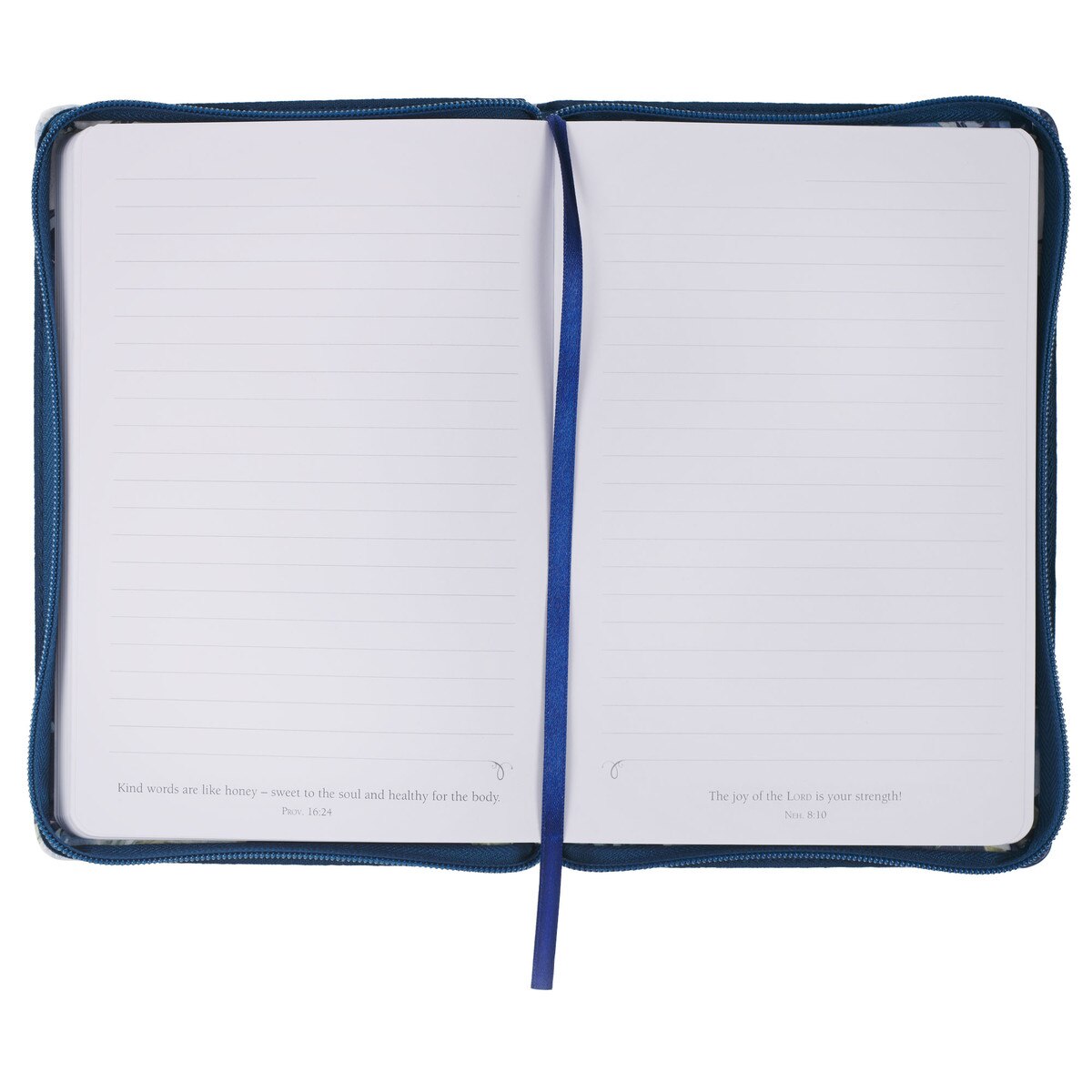 CAG JL723 JOURNAL CLASSIC ZIP BLUE FLORAL STRENGTH & DIGNITY PROV. 31:25