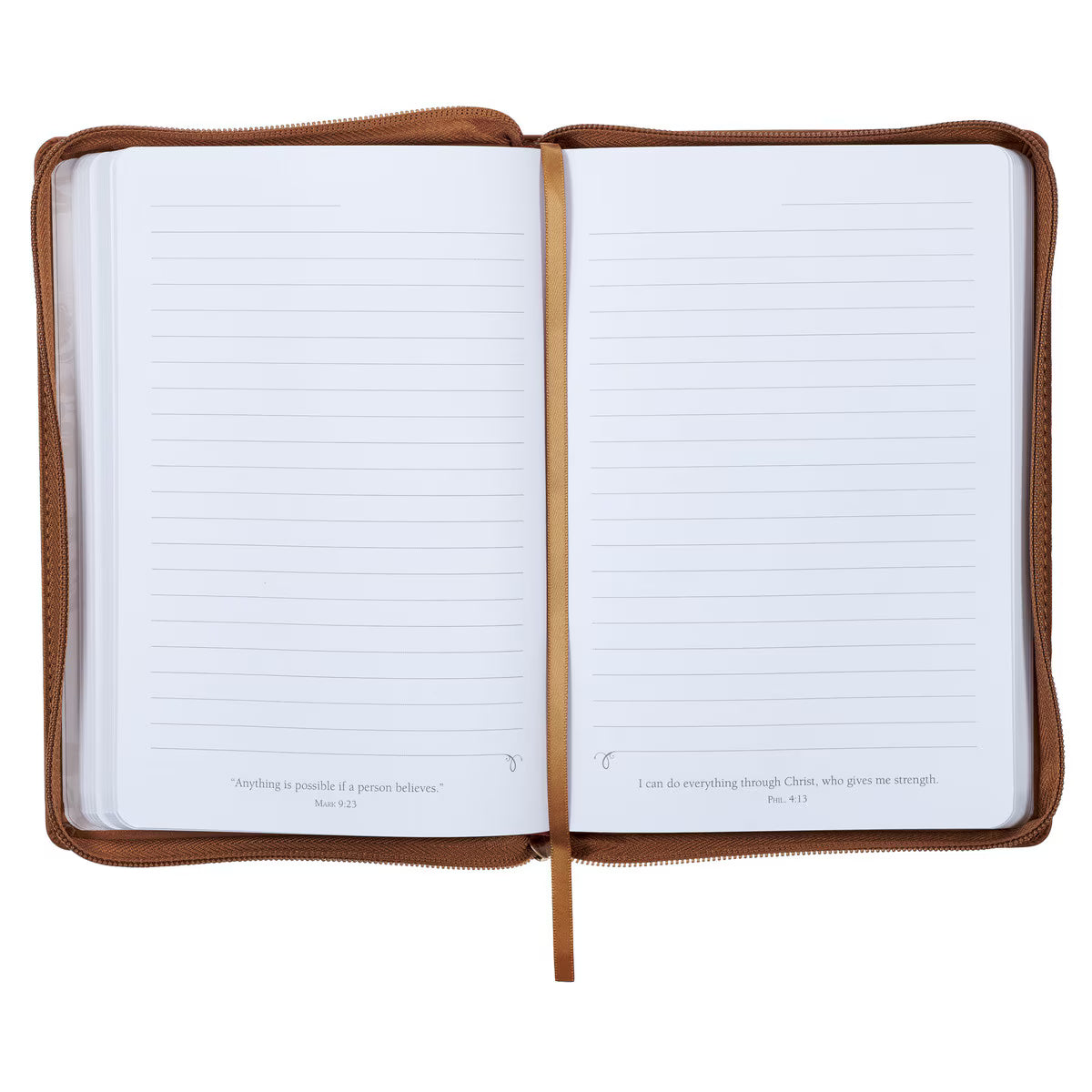CAG JL724 JOURNAL CLASSIC ZIP BROWN FLORAL ALL THINGS PHIL. 4:13