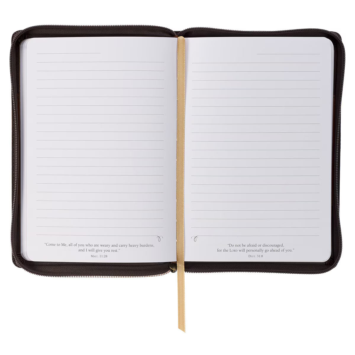 CAG JL726 JOURNAL CLASSIC ZIP BROWN TWO-TONE MAN OF GOD 1 TIM. 6:11