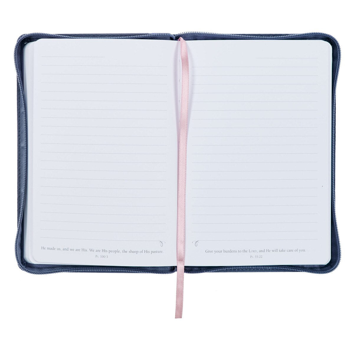 CAG JL729 JOURNAL CLASSIC ZIP NAVY BE STILL PS. 46:10