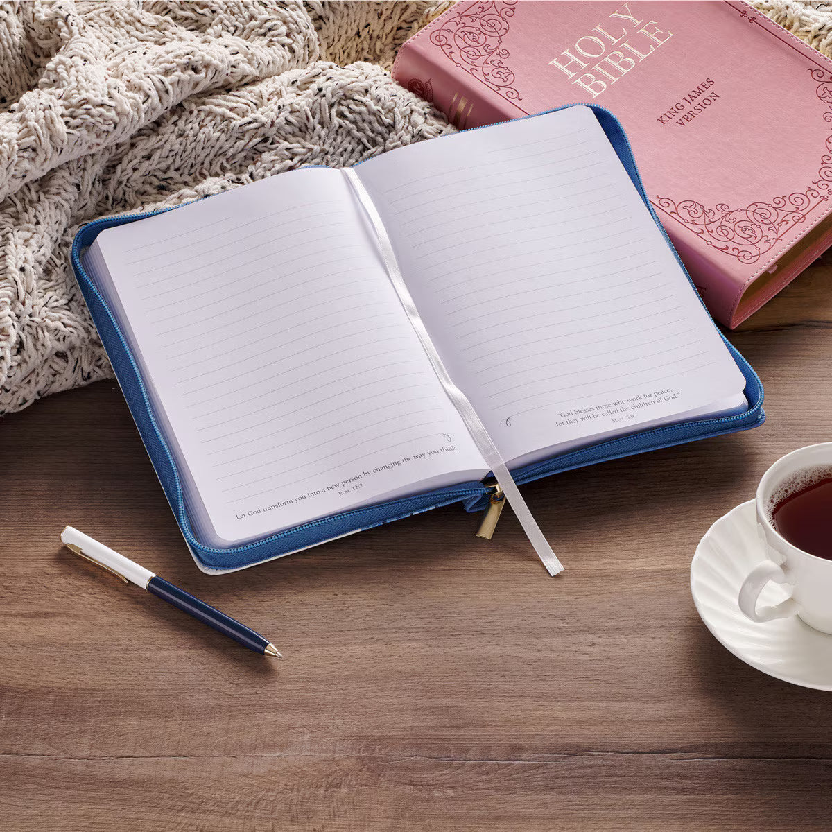CAG JL857 JOURNAL CLASSIC ZIP BLUE LOVE JOHN 3:16
