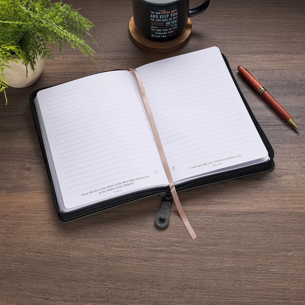 CAG JL859 JOURNAL CLASSIC ZIP BLACK I KNOW THE PLANS JER. 29:11
