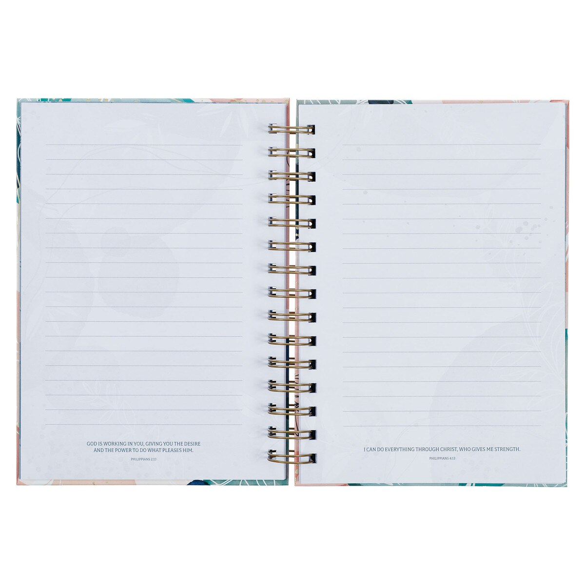CAG JLW168 JOURNAL SPIRAL-BOUND WHITE ABSTRACT/ LEAVES PLANS JER. 29:11