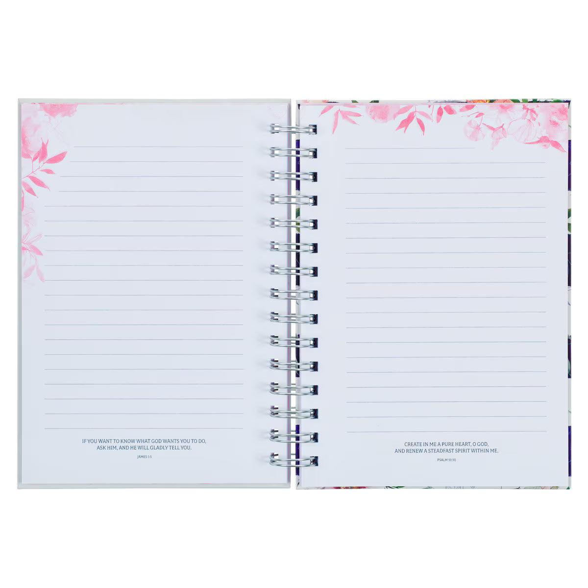 CAG JLW173 JOURNAL SPIRAL-BOUND FLORAL/STRIPES BLESS YOU NUM. 6:24-25