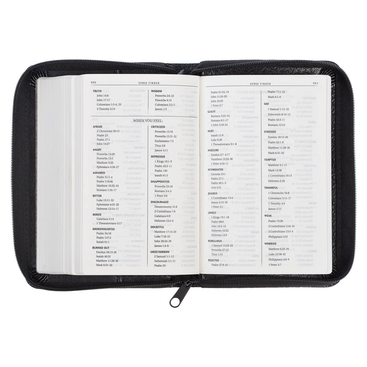 CAG KJV015 KJV BIBLE MINI POCKET FAUX LEATHER, BLACK W/ZIPPER