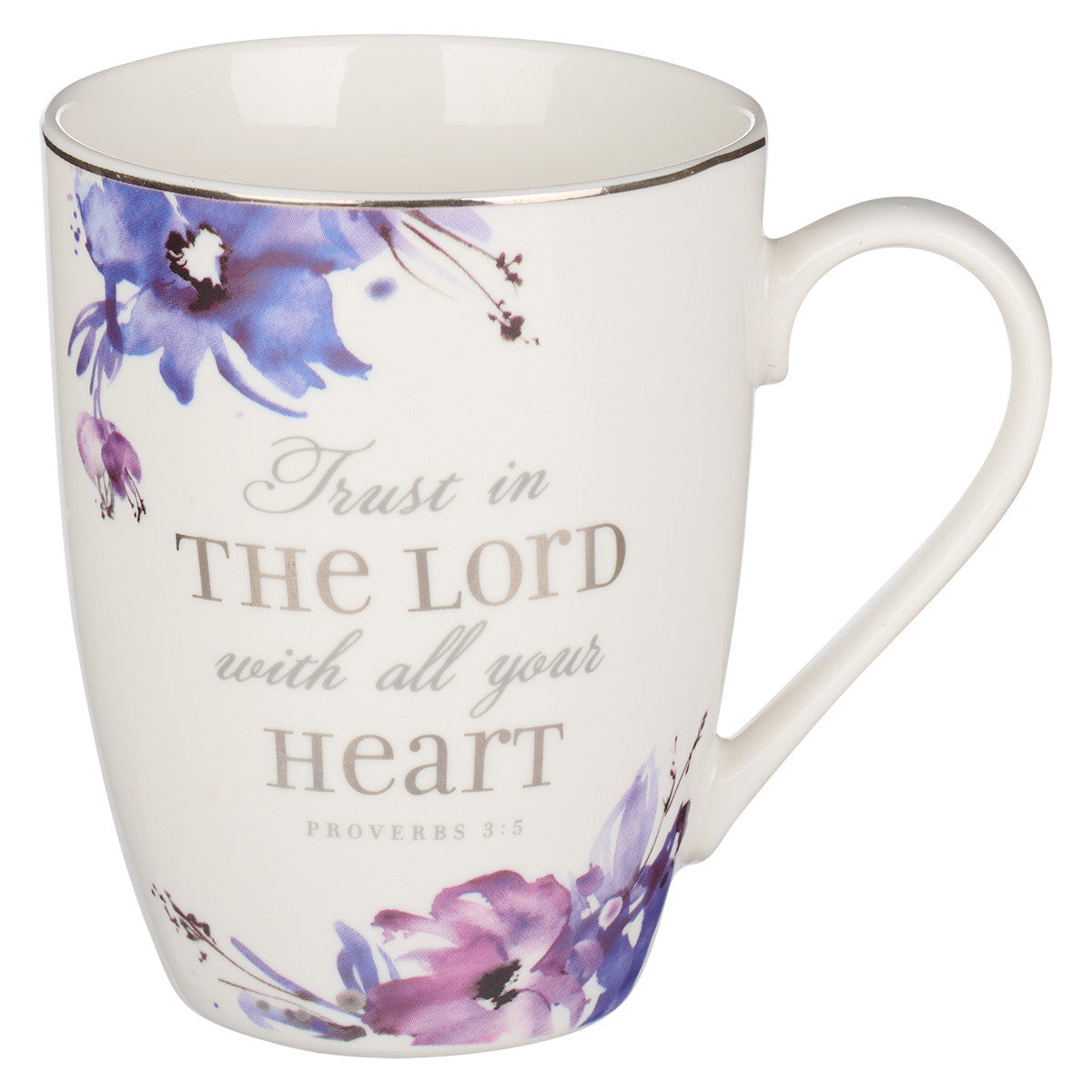 CAG MUG841 PURPLE FLORAL TRUST IN THE LORD