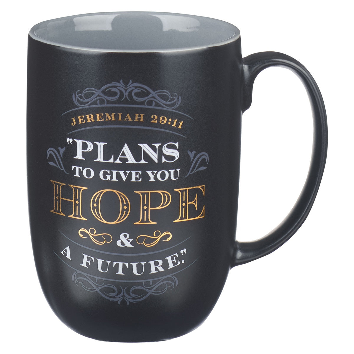 CAG MUG992 MUG BLACK/GRAY HOPE & A FUTURE JER. 29