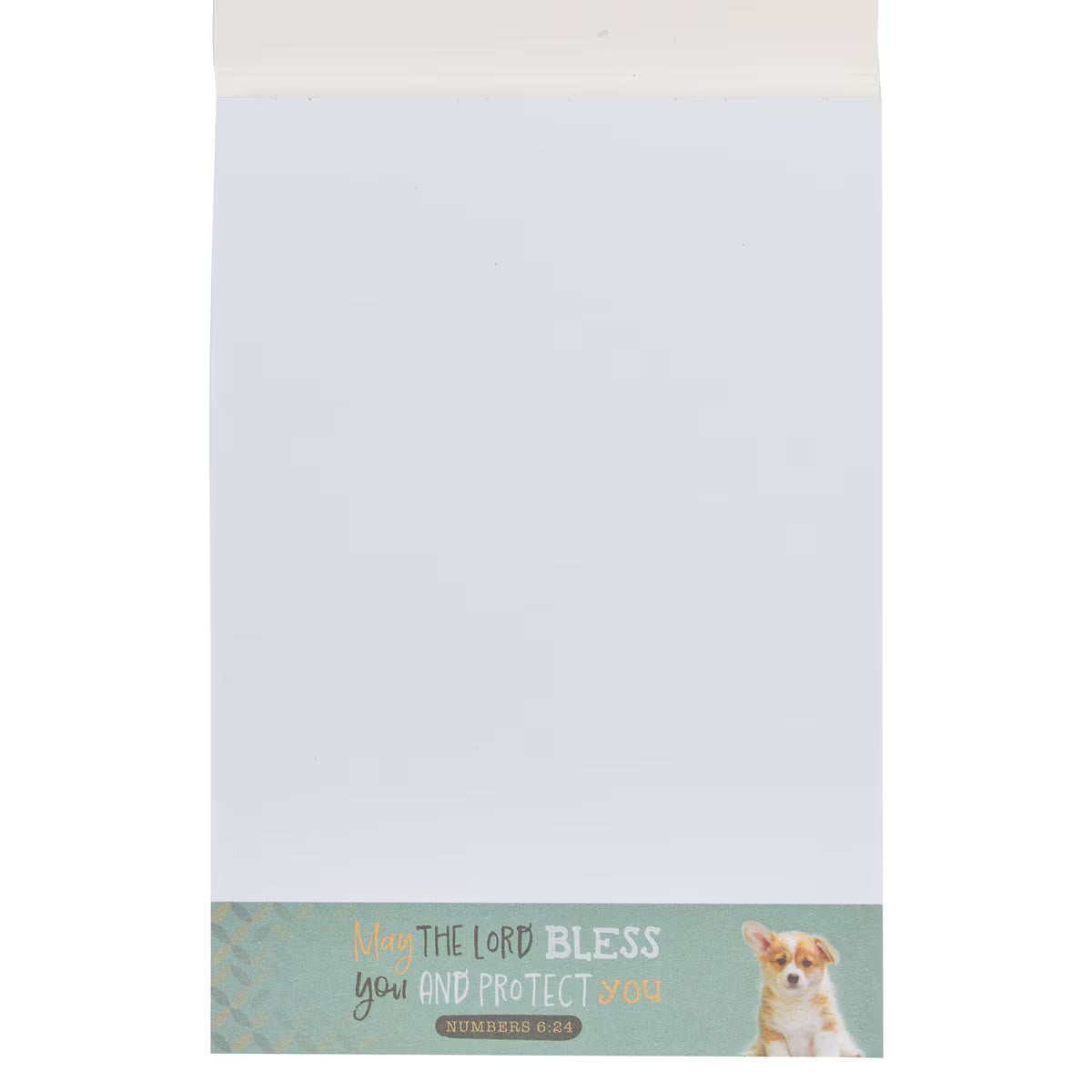 CAG NP077 MAY THE LORD BLESS YOU GREEN PUPPY NOTEPAD NUM 6:24