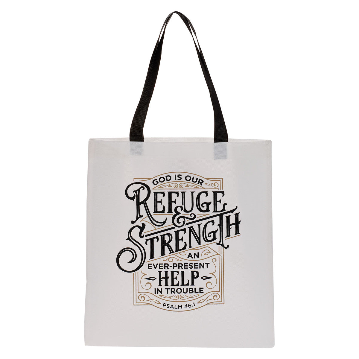 CAG TOT150 TOTE BAG GOD IS OUR REFUGE WHITE