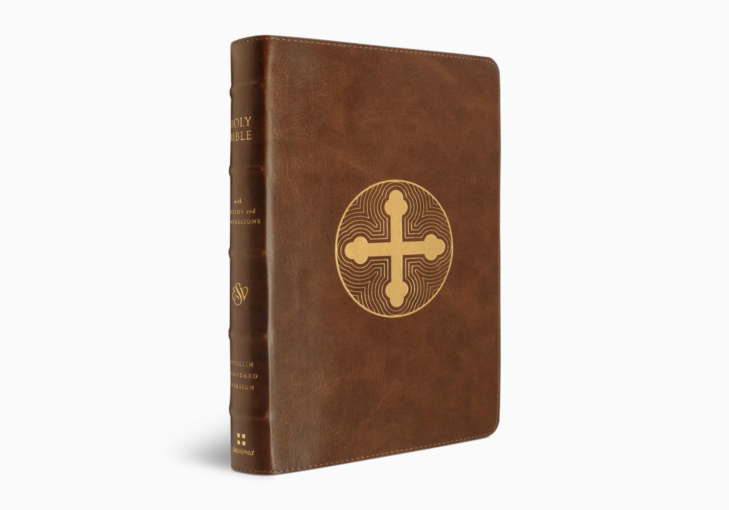 ESV BIBLE WITH CREEDS/CONFESSIONS TT, BROWN CRESS TREFOIL