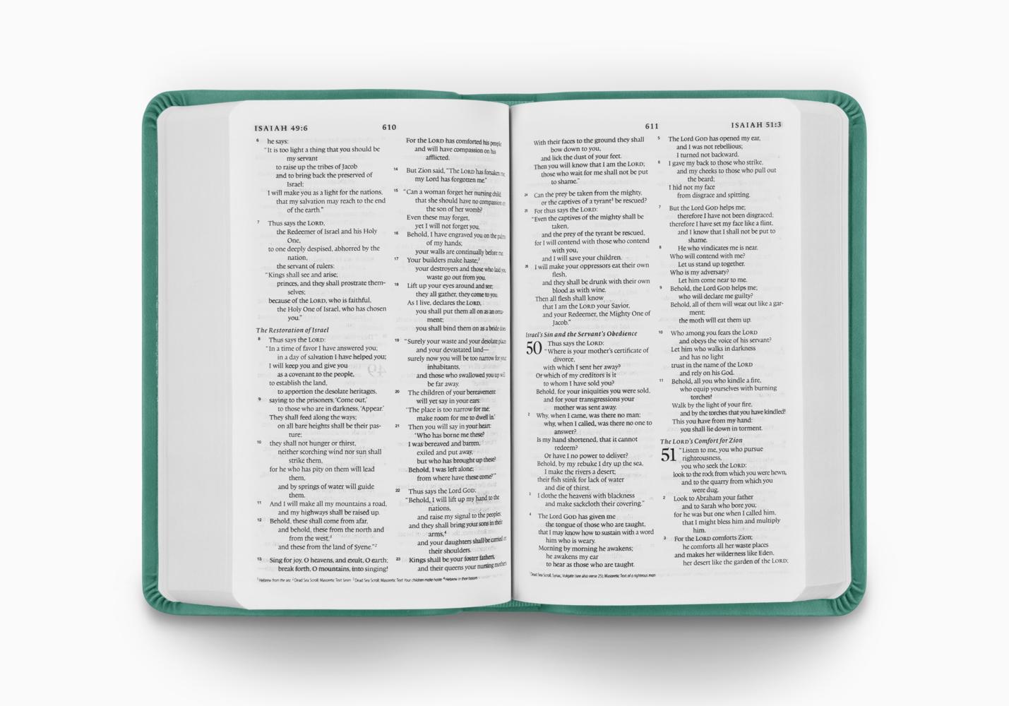 ESV VALUE COMPACT BI TT TURQUOISE EMBLEM