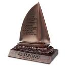 LCP 20161 MOF SCULPTURE SM BRZ SAILBOAT BE STRONG