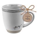 LCP 18317 MUG TEXTURED BEIGE PRAY