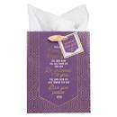 CAG GBA342 GIFT BAG MD PURPLE/GOLD/WHITE BLESS YOU & KEEP YOU NUM. 6:24-26