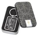 CAG KMO100 KEYRING IN TIN BE STRONG