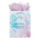 CAG GBA325 GIFT BAG MD PURPLE/BLUE BE STILL & KNOW PS. 46:10